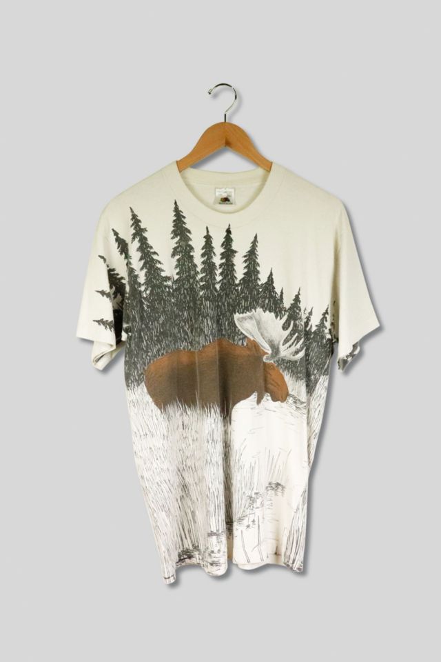 Vintage Moose Nature AOP T Shirt | Urban