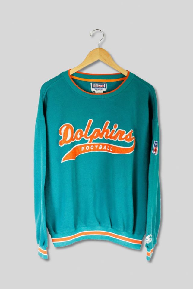 MIAMI DOLPHINS VINTAGE 90s NUTMEG NFL FOOTBALL V NECK SWEATSHIRT