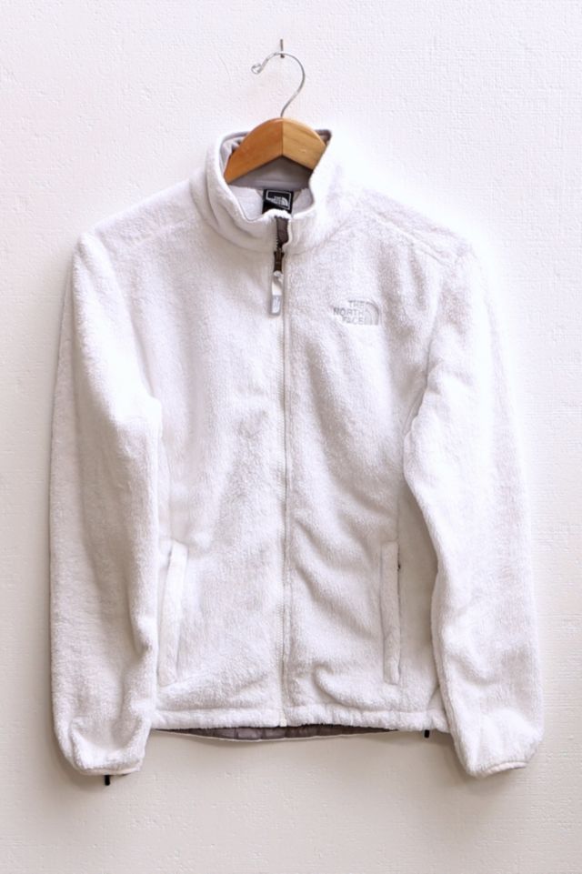 North face white fuzzy hot sale jacket