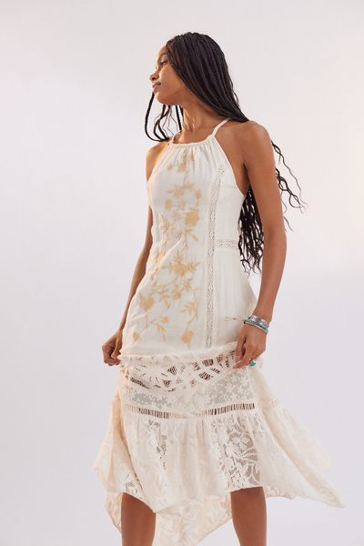UO Carousel Lace Strappy-Back Midi Dress | Urban Outfitters