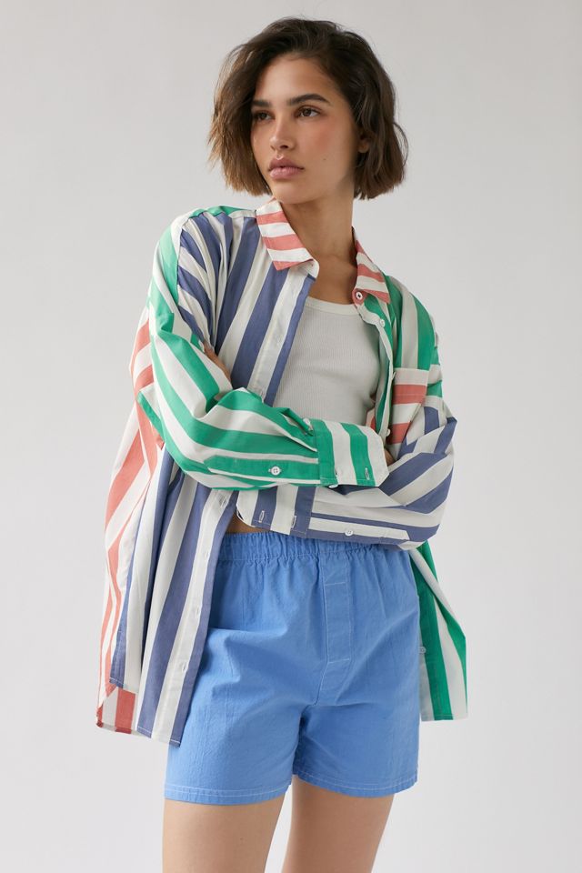 BDG Frankie Spliced Button-Down Shirt #1