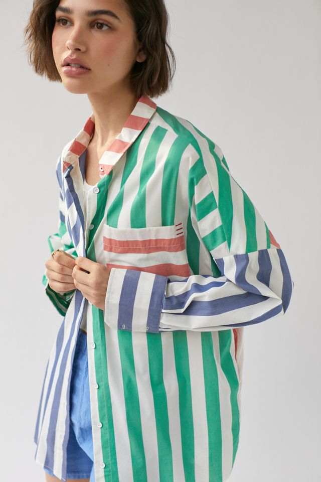 BDG Frankie Spliced Button-Down Shirt #2