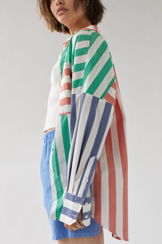 BDG Frankie Spliced Button-Down Shirt #4