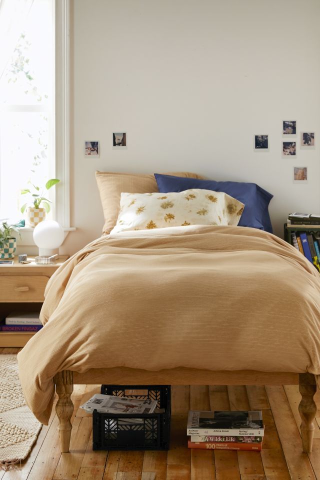Cozy Ribbed Knit Jersey Duvet Set Urban Outfitters
