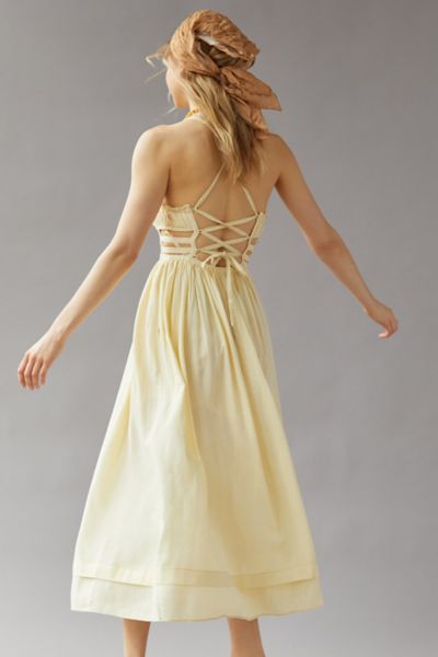 lemon knee length dress