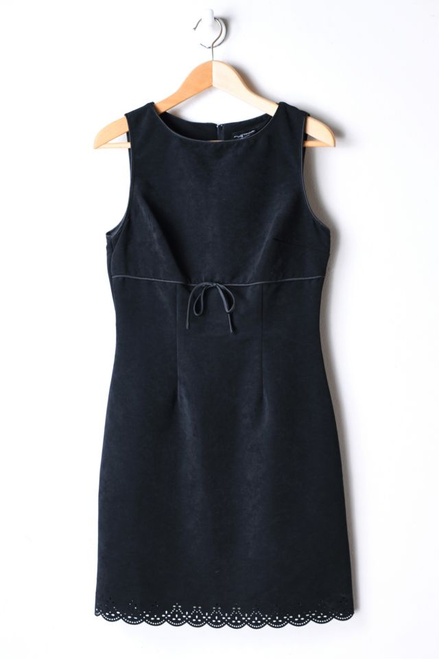 Vintage Y2K Black Velvet Tied Mini Dress | Urban Outfitters