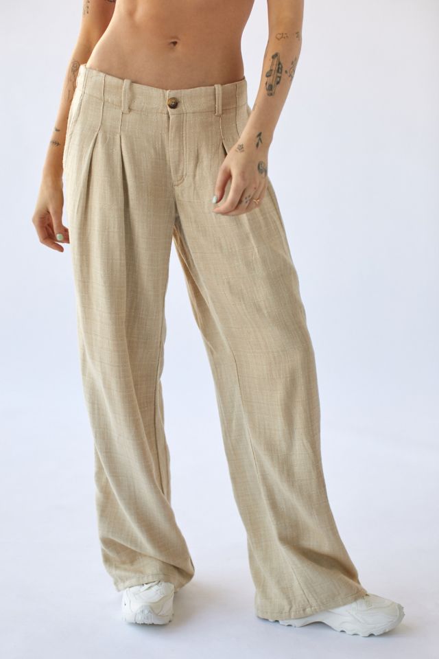 Low Rise Linen Pants 