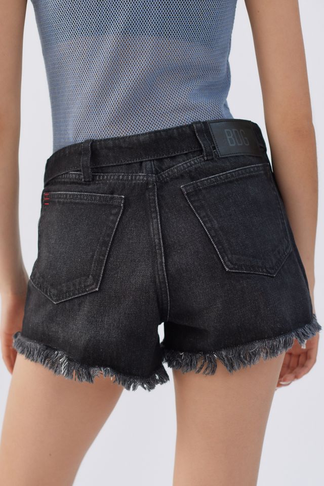 BDG Foldover V-Front Denim Short — Washed Black Denim #1