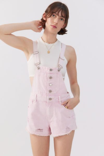 BDG Cheeky Shortall Overall - Pink Wash | Urban Outfitters