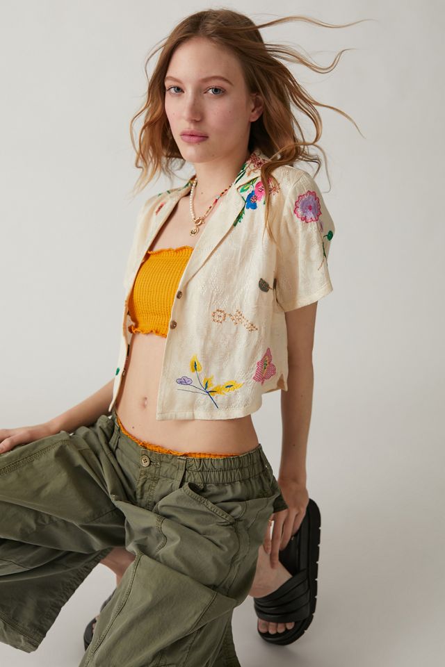 UO Eden Embroidered Souvenir Button-Down Top | Urban Outfitters