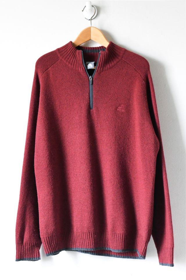 Vintage Y2K Nike ACG Dark Red Quarter-Zip Knit Sweater | Urban Outfitters