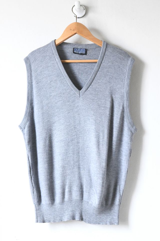 Vintage 70s Grey Knit Sweater Vest | Urban Outfitters