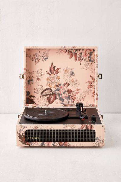 Crosley Floral Voyager Bluetooth Record Player In Pink At Urban Outfitters