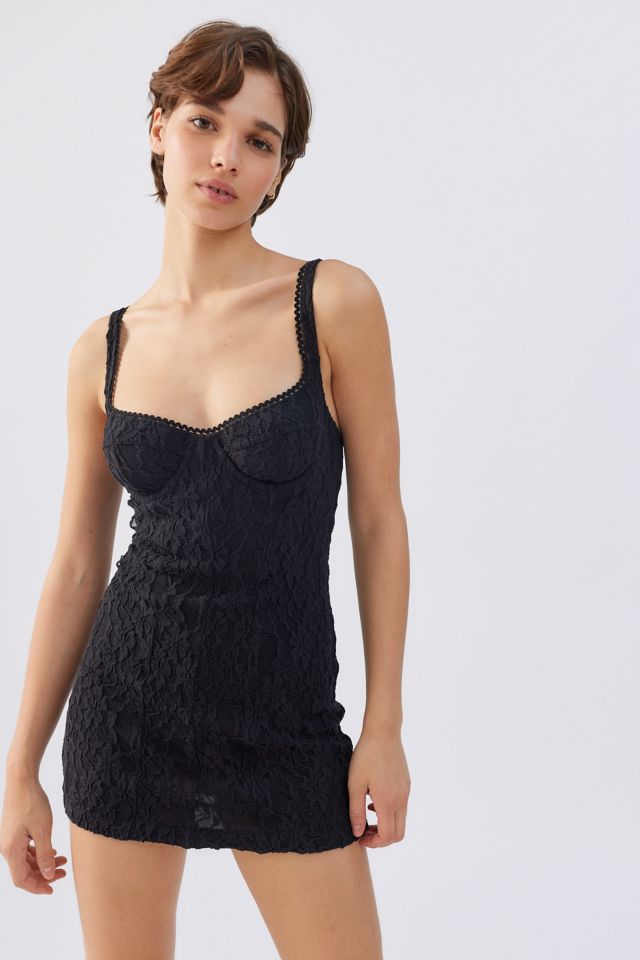 NWT Urban Outfitters Slip Bustier Mini Dress Sz L Corset Underwire Cup Cute