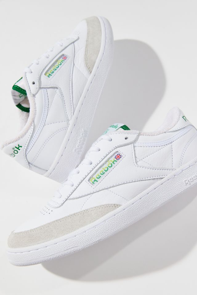 Reebok club c 85 trainers in white & green