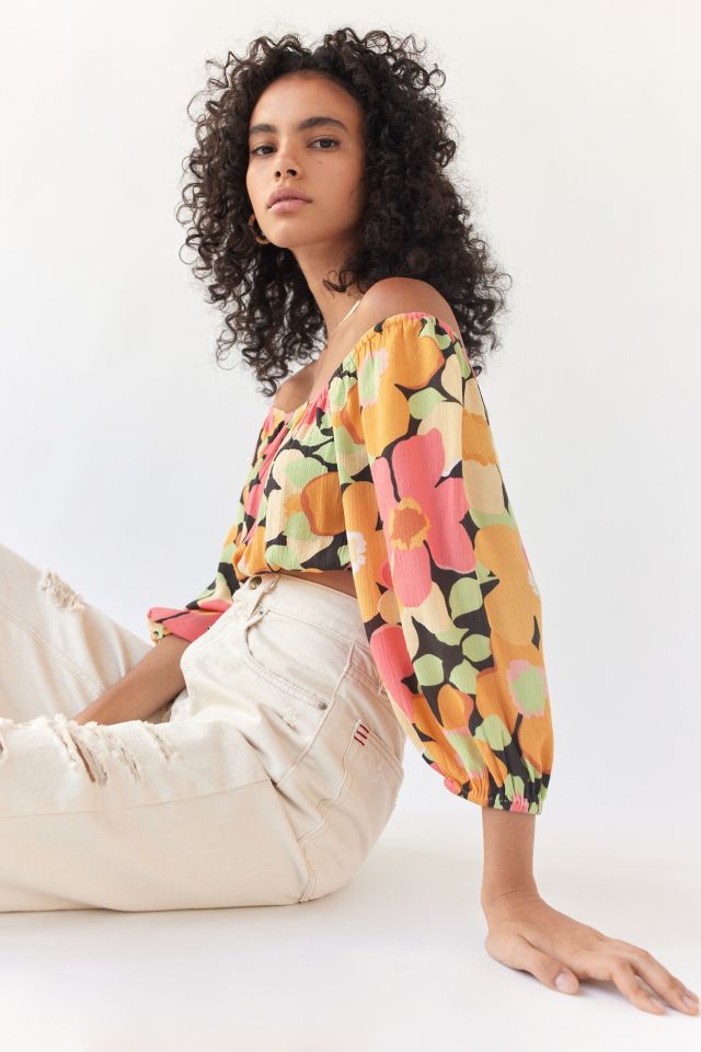 Billabong Sun City Floral Cropped Top #1