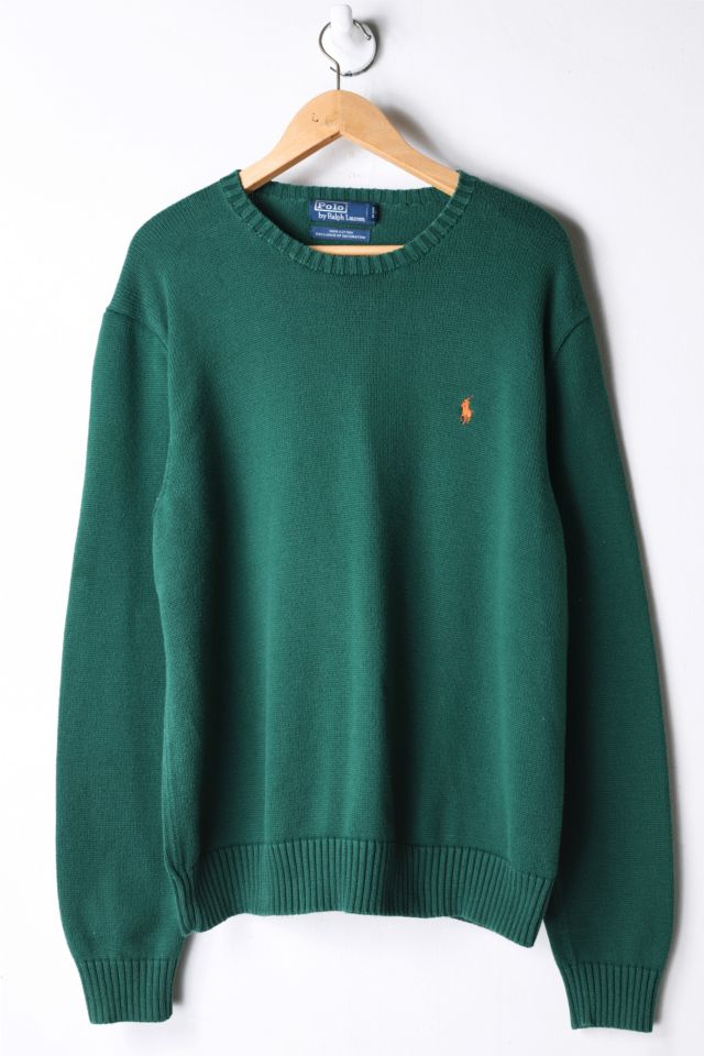 Vintage 90s Polo Ralph Lauren Forest Green Knit Sweater | Urban