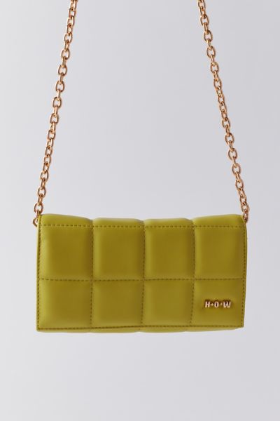 House Of Want We Browse Vegan Leather Wallet Crossbody Bag In Chartreuse