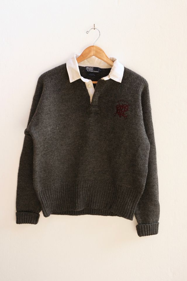 Vintage Polo Ralph Lauren Wool Crest Rugby Sweater | Urban Outfitters