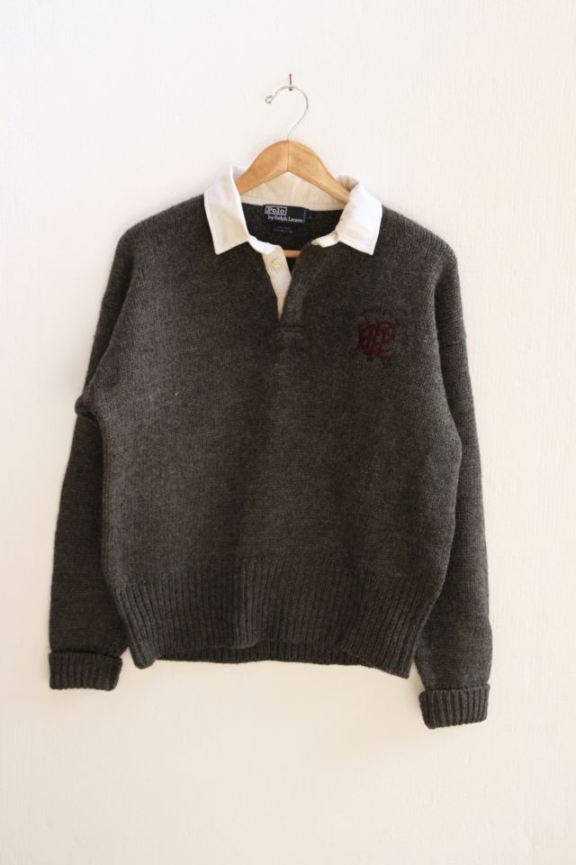 Vintage Polo Ralph Lauren Wool Crest Rugby Sweater Urban Outfitters