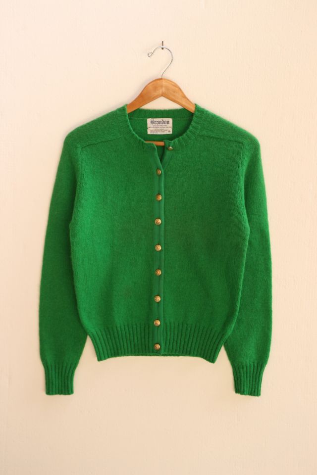 Vintage Wool Hand Knit Cardigan Sweater Urban Outfitters