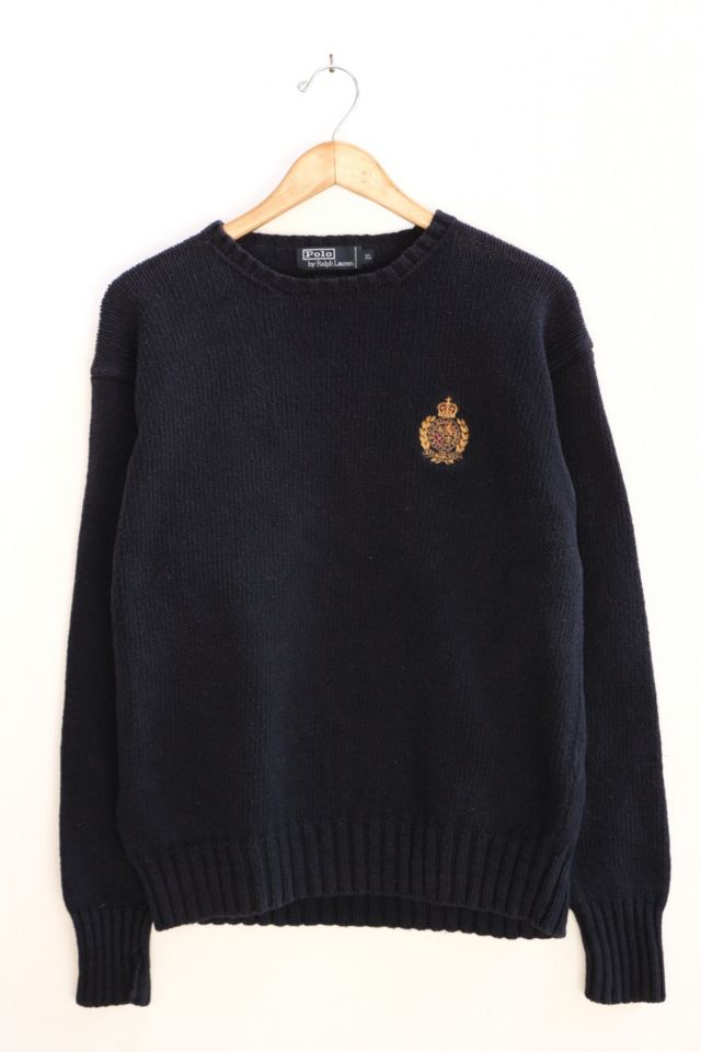 Vintage Polo Ralph Lauren Crest Cotton Crewneck Sweater | Urban Outfitters