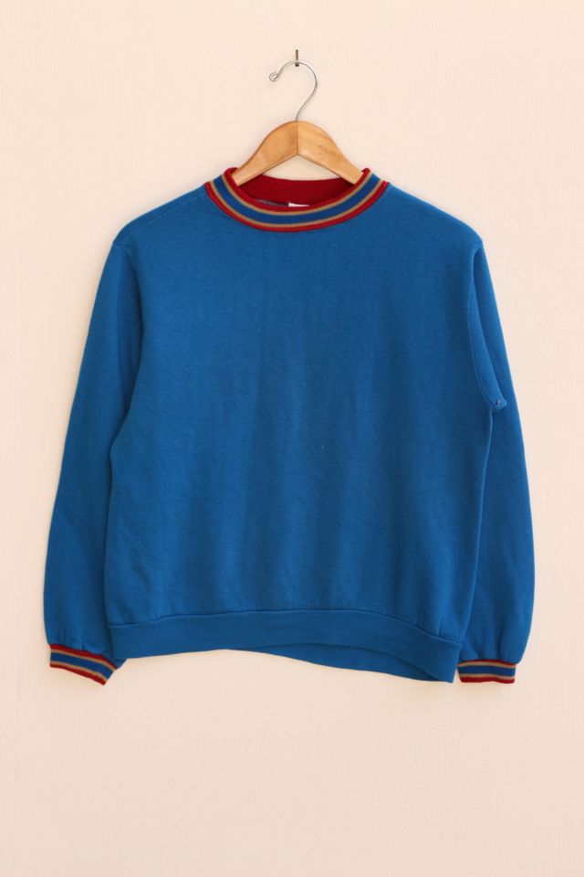 Vintage Banded Collar Crewneck Sweatshirt Urban Outfitters