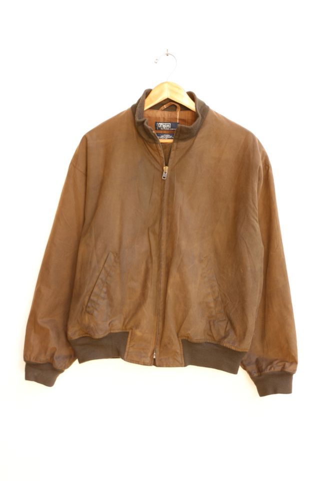 Vintage Polo Ralph Lauren Waxed Bomber Jacket Made in Portugal | Urban  Outfitters