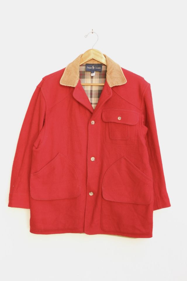 Ralph lauren hunting coat red paint hotsell