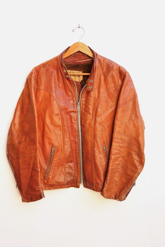Vintage Schott Lined Leather Moto Jacket Urban Outfitters