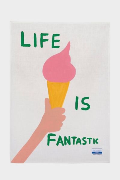 Third Drawer Down Life Is Fantastic Tea Towel x David Shrigley