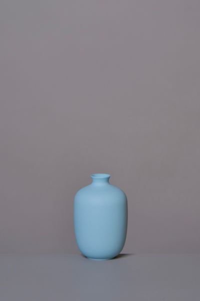 Middle Kingdom Miniature Porcelain Plum Vase In Denim