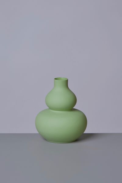 Middle Kingdom Miniature Porcelain Double Gourd Vase In Sage