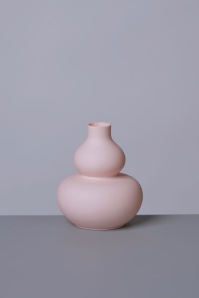 Middle Kingdom Miniature Porcelain Double Gourd Vase In Dusty Pink