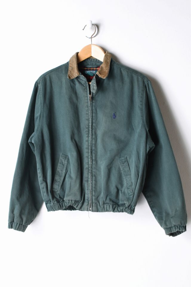 Vintage 90s Polo Ralph Lauren Dark Green Flannel-Lined Jacket | Urban ...