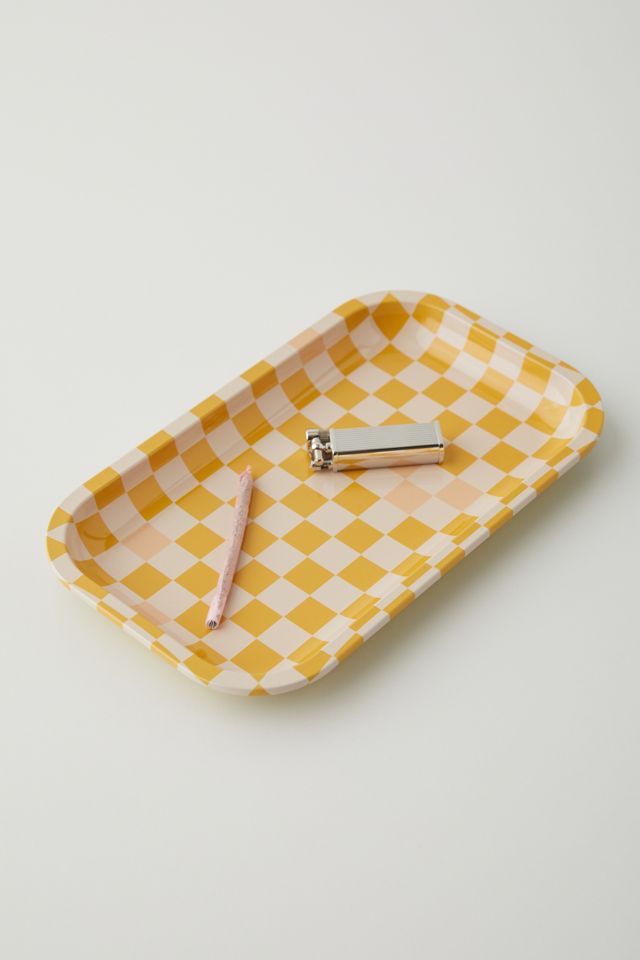 Golden Gems Medium Checkered Rolling Tray Urban Outfitters