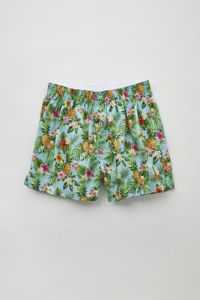 Druthers Tropical Watercolor Woven Boxer Short | Urban Outfitters