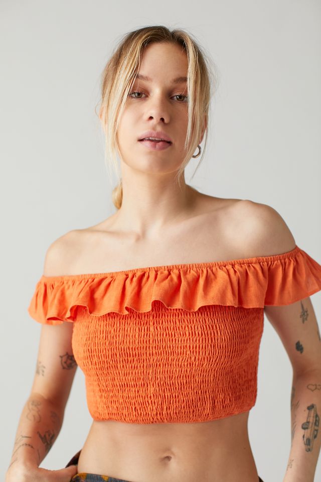 Glamorous Off-The-Shoulder Smocked Top | Urban Outfitters Canada