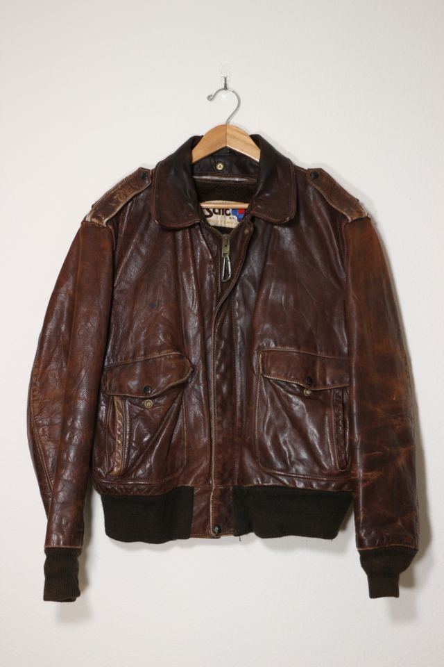 Vintage Schott Furr Lined Leather Flight Jacket Made in USA | Urban ...