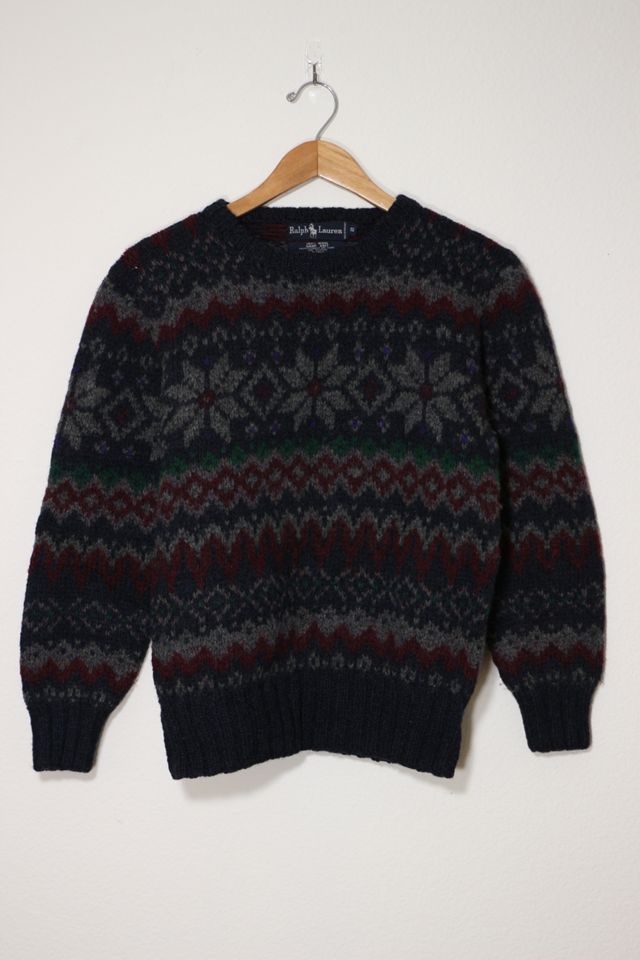 Vintage Polo Ralph Lauren Hand Knit Wool Ski Sweater | Urban Outfitters
