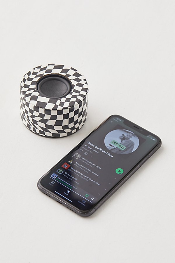 Urban Outfitters Uo Checkerboard Wireless Speaker In Black & White