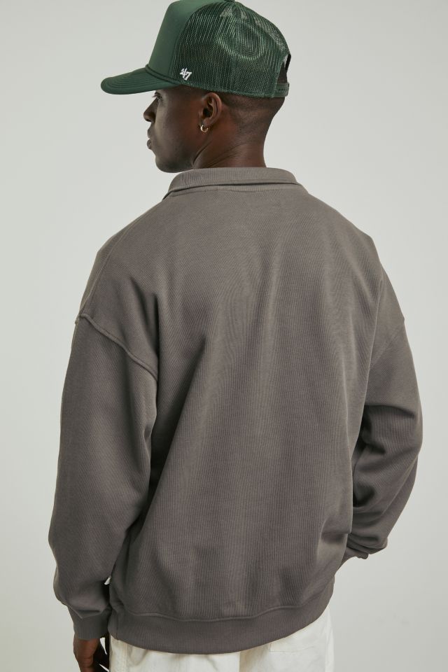 Standard Cloth Slouchy Oversized Collared Quarter-Zip Sweatshirt  Urban  Outfitters Australia - Clothing, Music, Home & Accessories