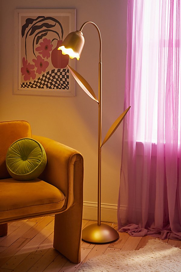 Urban Outfitters Tulip Floor Lamp In Gold At