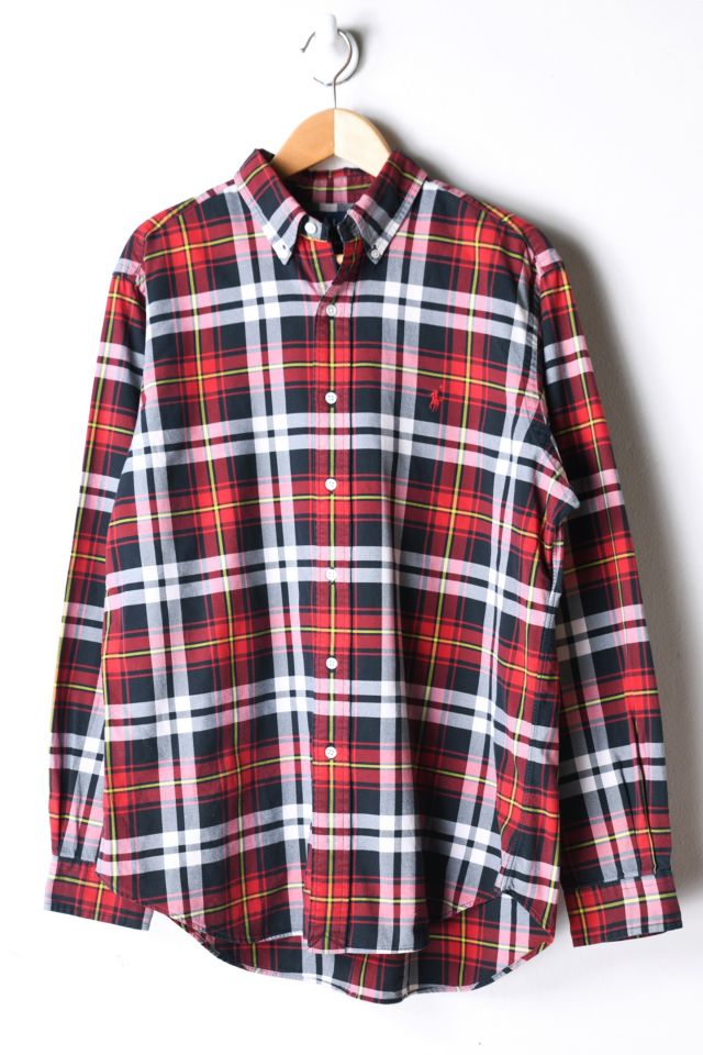 Vintage 90s Ralph Lauren Red & Black Button-Down Shirt | Urban Outfitters