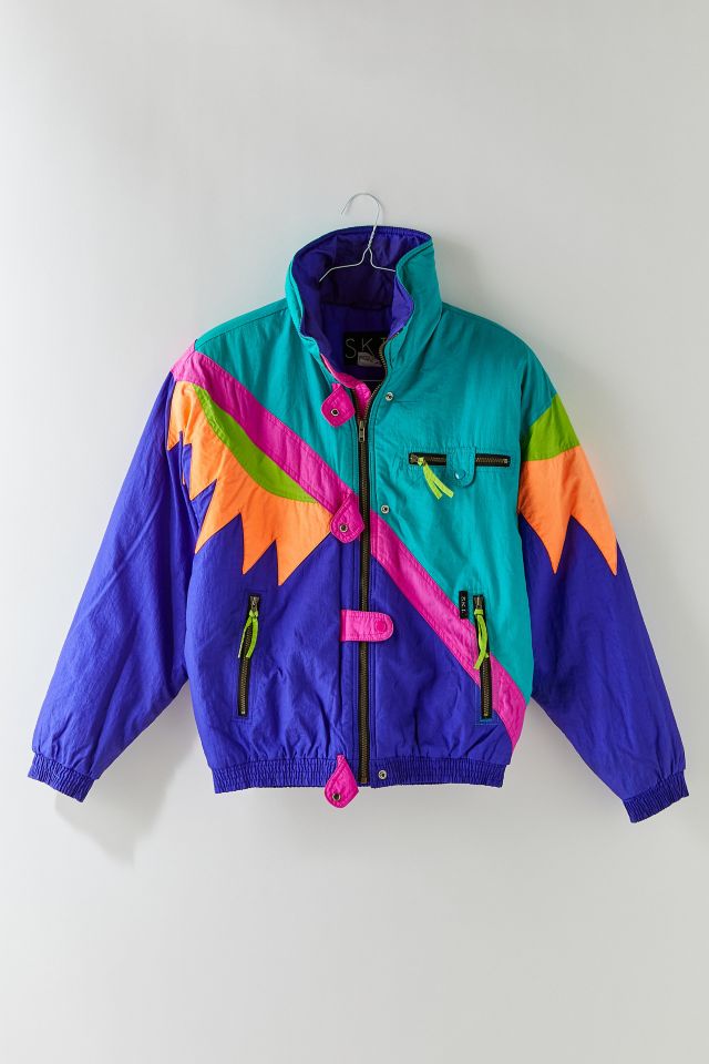 VINTAGE 80s Neon New Wave Ski Jacket 