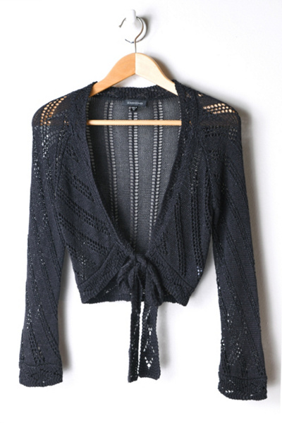 Urban Classics Ladies Tied Cropped Feather Cardigan Ladies Cardigan, Hibiscus spink