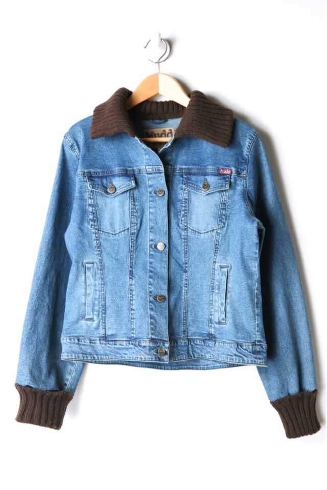 Denim and knit jacket best sale