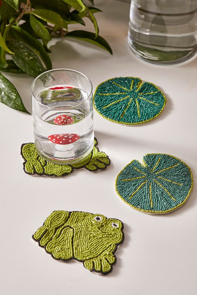 Frog Beaded Coaster Set Urban Outfitters Canada