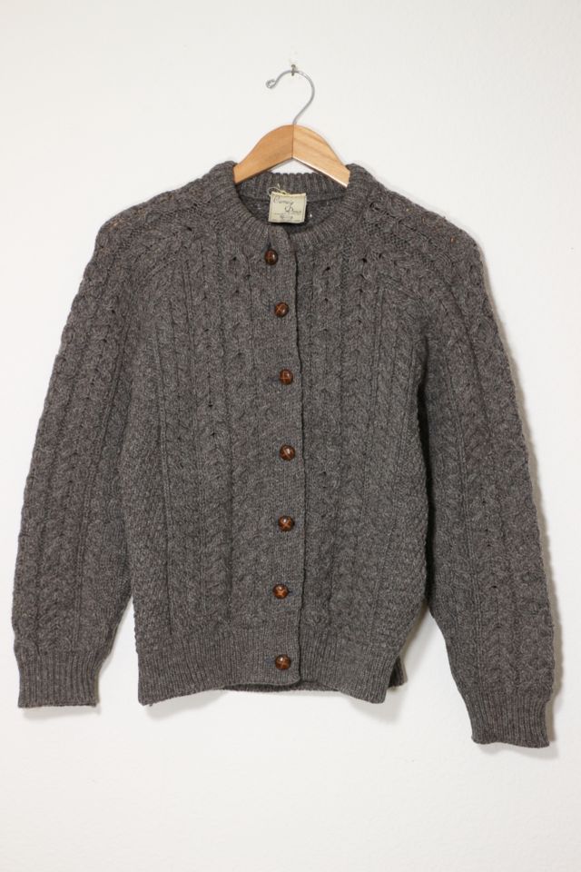 Vintage Wool Cable Knit Cardigan Sweater Made in Ireland | Urban Outfitters