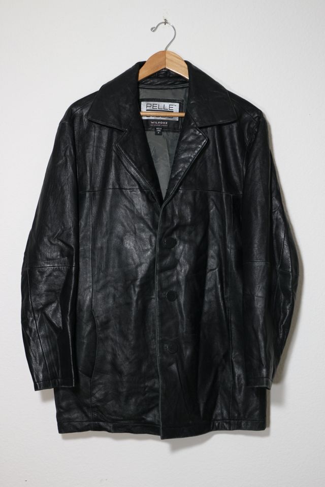 Vintage Wide Collar Leather Blazer Jacket | Urban Outfitters